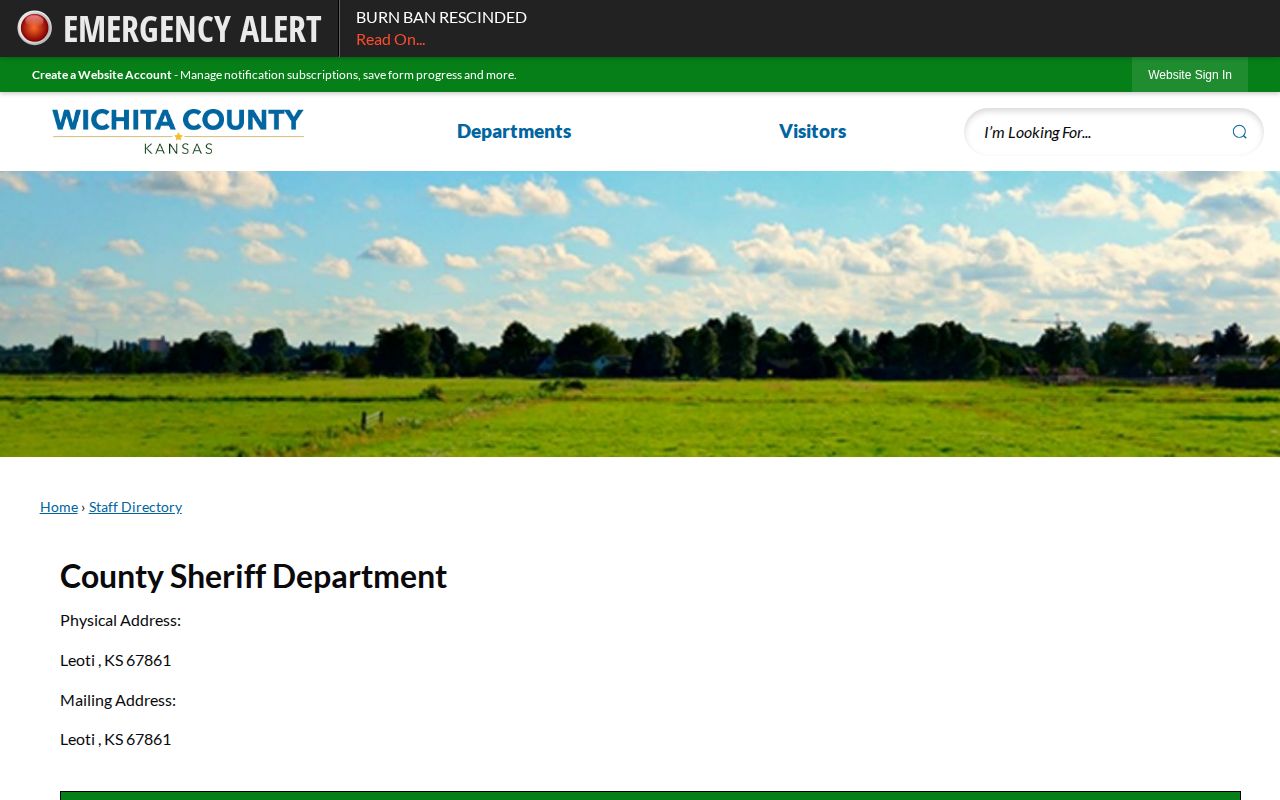 Wichita County released inmate Sheriff directory record source
