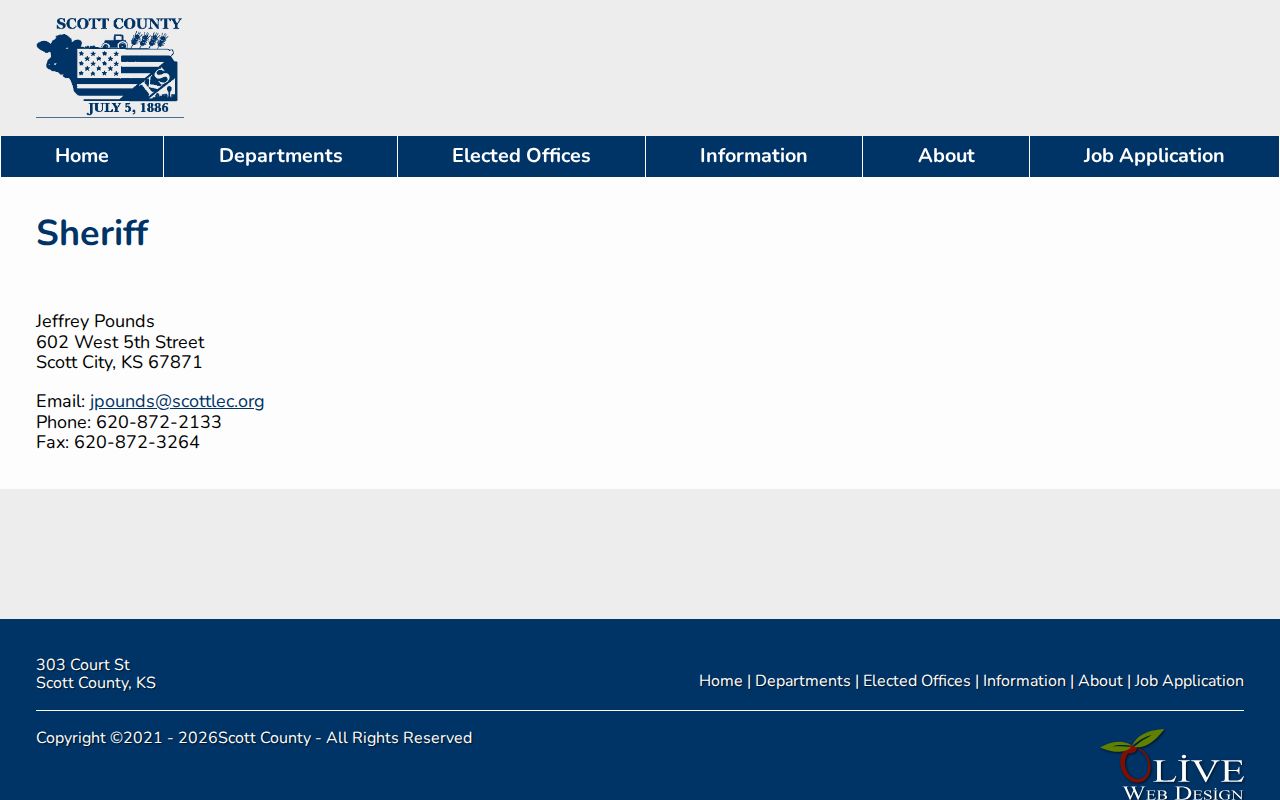 Scott County Jail release contact for Wichita County detainees